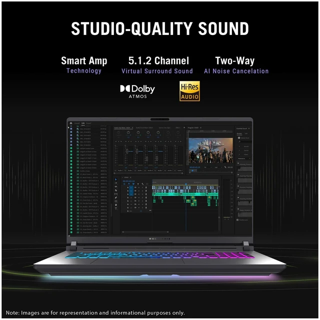 Alt view image 2 of 7 - Asus ROG Strix G18 Gaming Laptop, Intel i9-14900HX, 96 GB DDR5 RAM, 2 TB PCIe SSD, 18 FHD+ (2560x1600), Nvidia GeForce RTX 5070, 4-Zone RGB Backlit, W11 Pro, Eclipse Gray + Traix MousePad