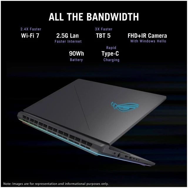 Alt view image 5 of 7 - Asus ROG Strix G18 Gaming Laptop, Intel i9-14900HX, 96 GB DDR5 RAM, 2 TB PCIe SSD, 18 FHD+ (2560x1600), Nvidia GeForce RTX 5070, 4-Zone RGB Backlit, W11 Pro, Eclipse Gray + Traix MousePad