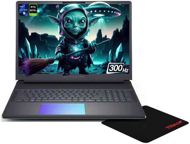 Main image of Alienware Area 51 Gaming Laptop, Intel Ultra 9-275HX, 32 GB DDR5 RAM, 2 TB PCIe SSD, 16" 2.5K(2560x1600), Nvidia GeForce RTX 5070Ti, 24-Zone RGB Backlit, W11 Home, Black+Traix MousePad