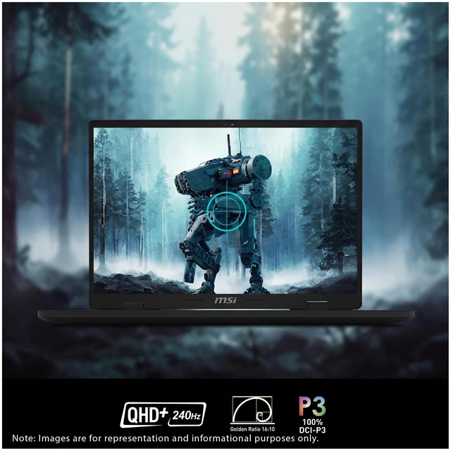 Alt view image 4 of 7 - MSI Crosshair Gaming Laptop, Intel i7-14650HX, 16 GB DDR5 RAM, 2 TB PCIe SSD, 16" QHD+ (2560 x 1600) 240Hz, NVIDIA GeForce RTX 5060, 4-Zone RGB Backlit, W11 Pro, Black+Traix MousePad