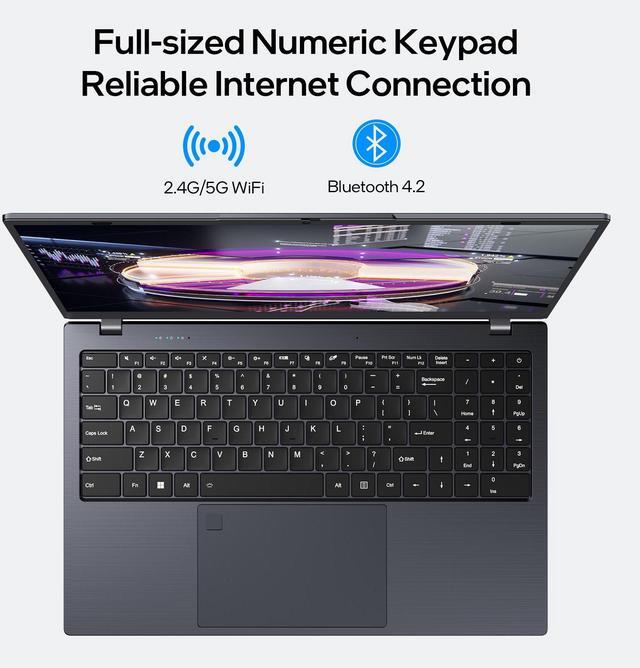 Alt view image 5 of 6 - BiTECOOL 15.6-inch Windows 11 Laptop, 16GB RAM, 512GB SSD, FHD IPS Display Laptop Computer, Intel N5095 Quad Core, 2.4/5G WiFi, BT4.2 Backlit and Fingerprint, Lightweight and Portable