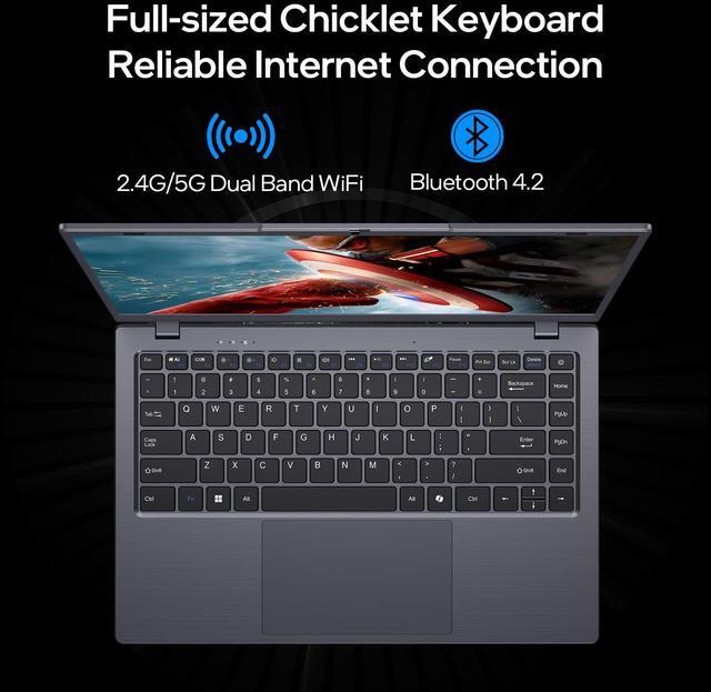 Alt view image 6 of 7 - BiTECOOL 14.1-inch Windows 11 Laptop, 8GB RAM, 128GB SSD, FHD IPS Display Laptop Computer, Intel N5095 Quad Core, 2.4/5G WiFi, BT4.2, Lightweight and Portable