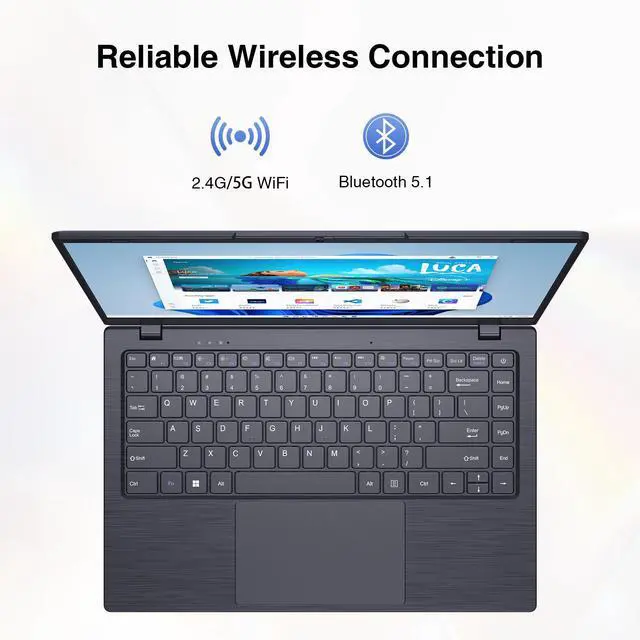 Alt view image 6 of 7 - BiTECOOL 14-inch Windows 11 Laptop Computer, 8GB RAM 256GB SSD Laptop, Intel Celeron N4000 Dual Core up to 2.6GHz, FHD IPS Display, 2.4G/5G WiFi, BT5.1, Webcam, Lightweight and Portable