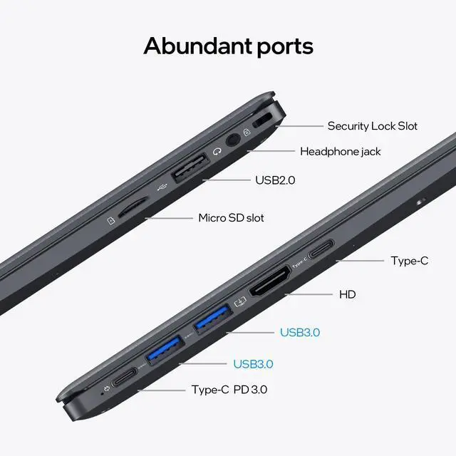 Alt view image 5 of 7 - BiTECOOL Laptop Computer 15.6 inch, Intel Quad Core N95, 12GB LPDDR5 RAM 1TB NVMe SSD Laptop with FHD IPS Display, WiFi 5, BT5.0, USB Type C and Fingerprint, 2 Years Warranty, Windows 11 Pro