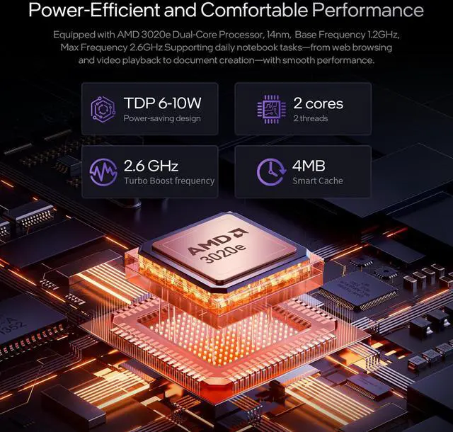 Alt view image 3 of 7 - BiTECOOL 15.6 IPS-FHD-Laptop, 8GB RAM 256GB SSD AMD 3020e (up to 2.6GHz), Full Function Type C Computer for Student-Home WiFi 5 BT5.0 Win 11 Pro