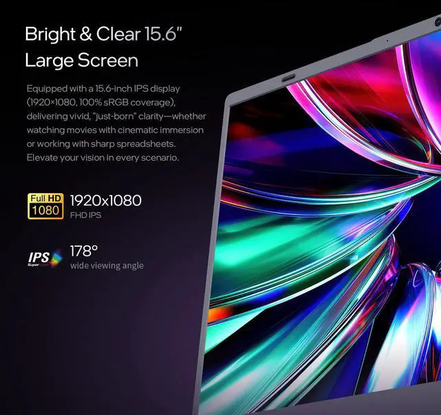 Alt view image 7 of 7 - BiTECOOL 15.6 IPS-FHD-Laptop, 8GB RAM 256GB SSD AMD 3020e (up to 2.6GHz), Full Function Type C Computer for Student-Home WiFi 5 BT5.0 Win 11 Pro