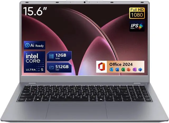 BiTECOOL 15.6-inch AI Ready Windows 11 Laptop, Intel Ultra 5 115U
