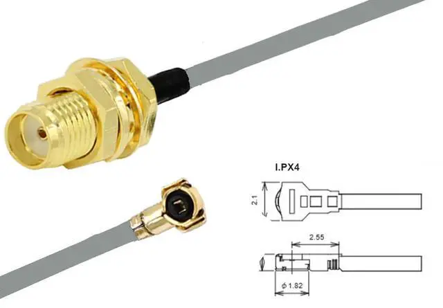 Alt view image 4 of 4 - 10pcs SMA-K(Female) to IPEX4 pigtail coaxial adapter 15cm 50Ohm max. 6GHz application e.g. Wireless Card/Module Intel 20x series