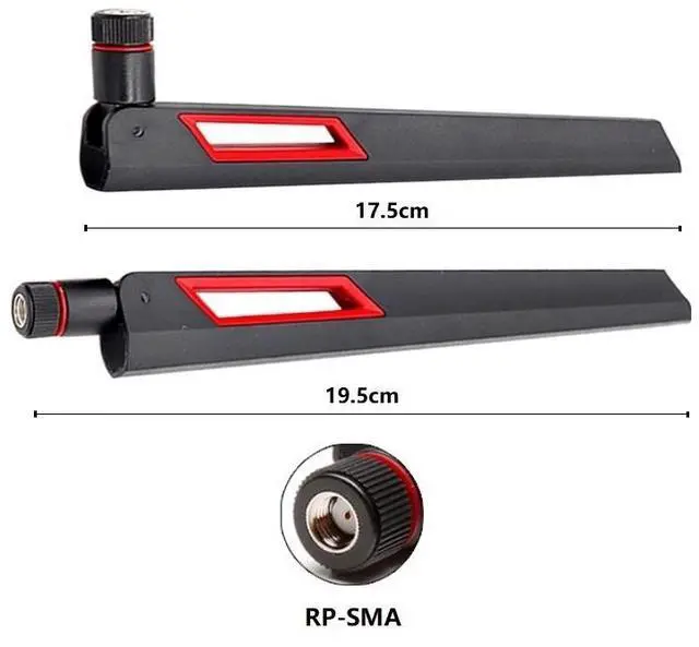 Alt view image 2 of 7 - High-Gain Dual-Band WiFi Antenna (2.4GHz & 5.8GHz) RP-SMA(Female) interface 50Ohm 90° foldable e.g. ASUS Wi-Fi Router