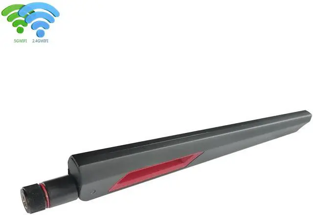 Alt view image 7 of 7 - High-Gain Dual-Band WiFi Antenna (2.4GHz & 5.8GHz) RP-SMA(Female) interface 50Ohm 90° foldable e.g. ASUS Wi-Fi Router