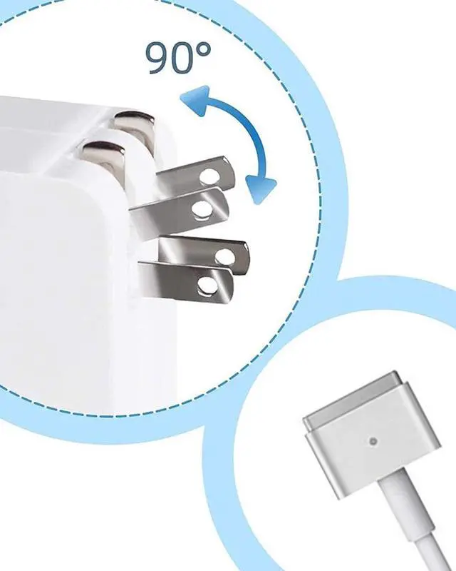 Alt view image 6 of 7 - Mac Book Pro Charger - 60W (T)-Tip Power Adapter,Compatible with Mac Book Pro/Air (Between 2012-2017) A1425,A1435,A1502 - Laptop AC Power Supply Cord