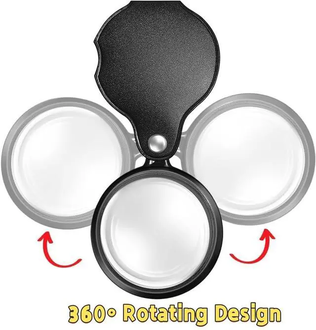 Alt view image 6 of 7 - 2PCS 15X Magnifying Glass Loupe Small Pocket Magnifying Lenses Glass Protective Holster Leather Lanyard for Seniors Reading Inspection Coin Hobby Jewelry or Exploring (Black + Beige Print)