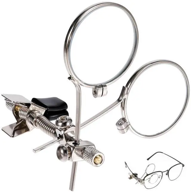 Alt view image 5 of 7 - 10X Double Loupe Lens Clip on Retro Magnifier Jewellery Making Repair Tool