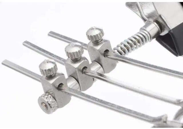 Alt view image 3 of 7 - Jeweller's Eye Loupe 3.3X, 6.6X, 9.9X Triple Ocular Clip on Glasses Magnifier