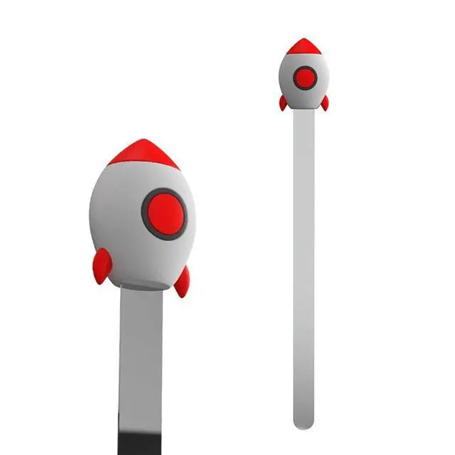 Alt view image 7 of 7 - 2PCS 3D Cartoon Astronaut Rocket Bookmarks Stainless Steel Page Markers Set Gift