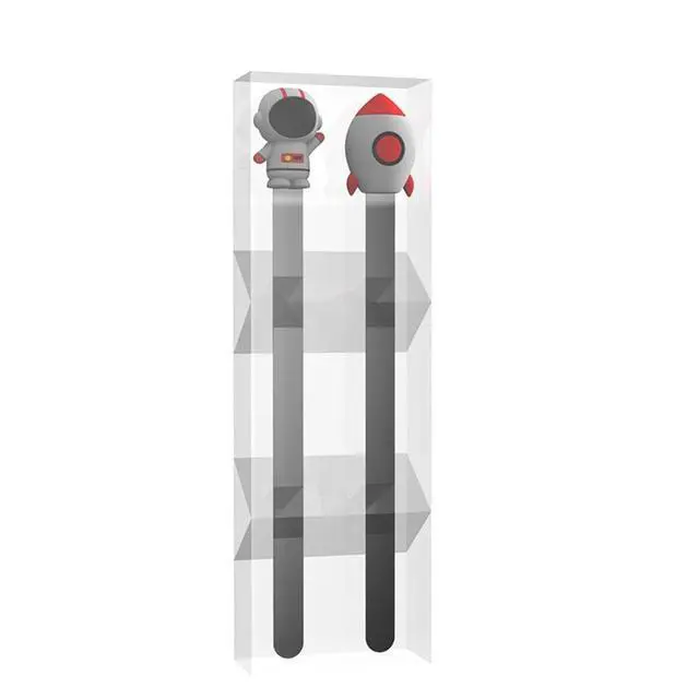 Alt view image 5 of 7 - 2PCS 3D Cartoon Astronaut Rocket Bookmarks Stainless Steel Page Markers Set Gift