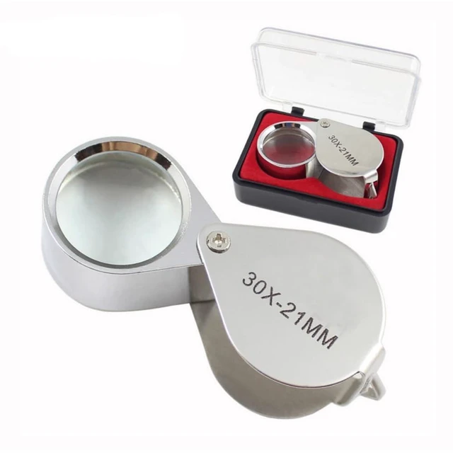 Alt view image 2 of 7 - Set of 2 Jewelers Loop Magnifier - 10X and 30X Pocket Magnifying Glass Eye Loop
