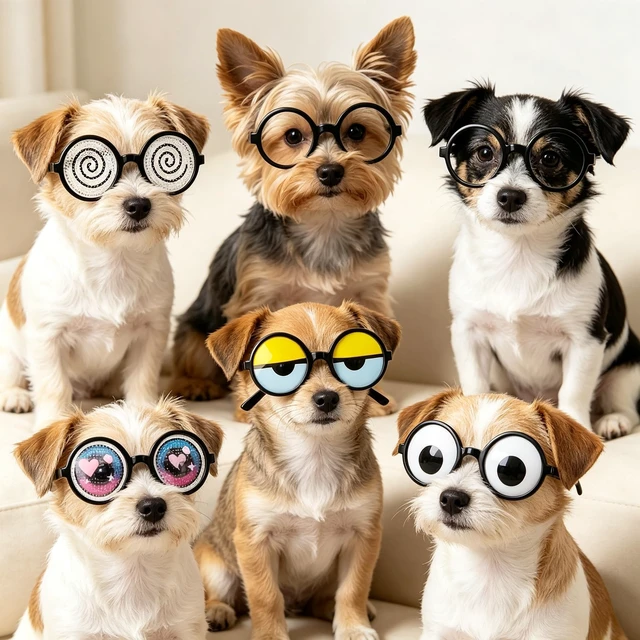 Alt view image 7 of 7 - 6 Pack Funny Googly Eyes Glasses - Novelty Round Costume Glasses for Photo Booth Props Cosplay Party Gag Gift