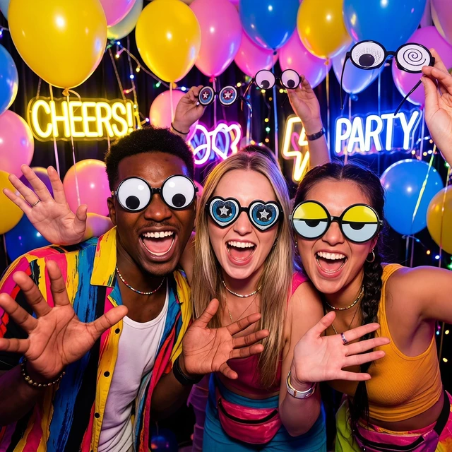 Alt view image 6 of 7 - 6 Pack Funny Googly Eyes Glasses - Novelty Round Costume Glasses for Photo Booth Props Cosplay Party Gag Gift