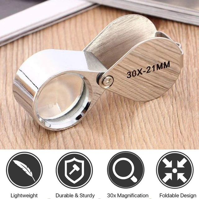 Alt view image 6 of 7 - Set of 2 Jewelers Loop Magnifier - 10X and 30X Pocket Magnifying Glass Eye Loop