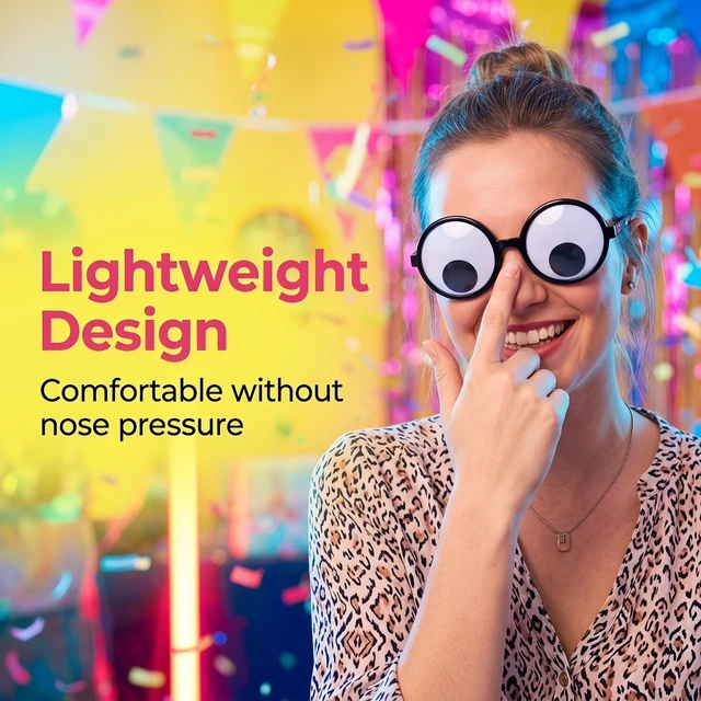 Alt view image 4 of 7 - 6 Pack Funny Googly Eyes Glasses - Novelty Round Costume Glasses for Photo Booth Props Cosplay Party Gag Gift