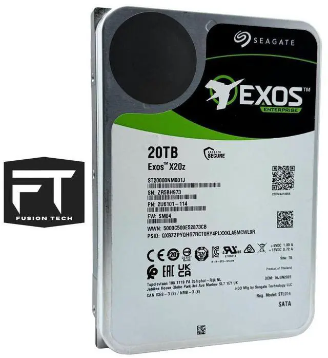 Alt view image 2 of 3 - Seagate Exos X20z ST20000NM001J 20TB 7.2K RPM SATA 6Gb/s 3.5 (HOST MANAGED SMR)