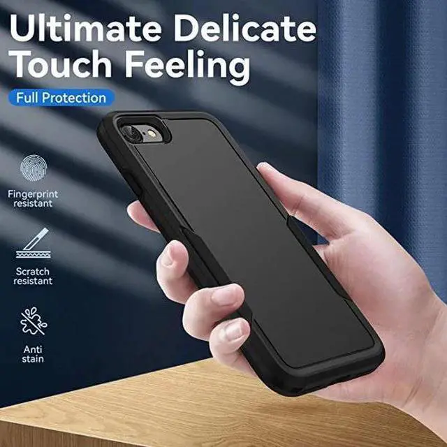 Alt view image 3 of 7 - Entronix Bundle Compatible with iPhone 8/7/SE - Soft-Touch Dual-Layer Case & 1 Clear Screen Protector