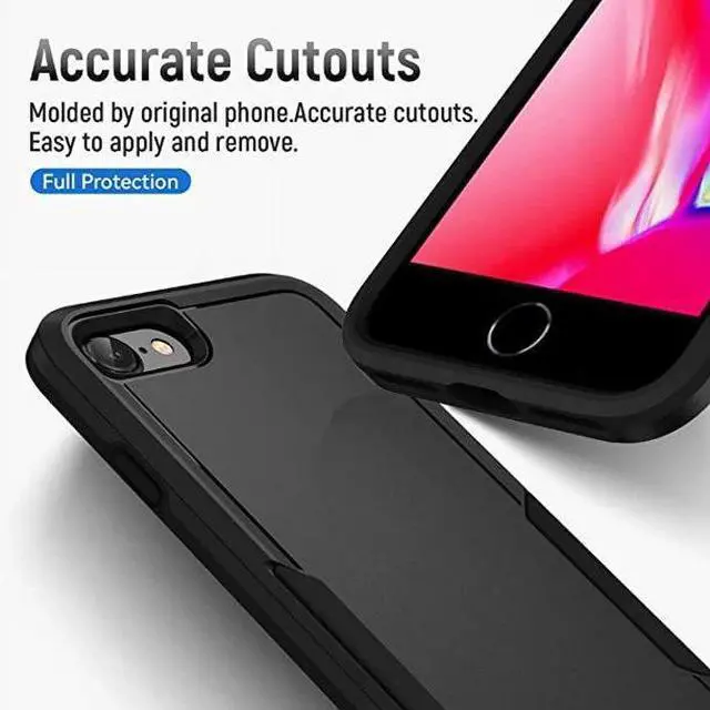 Alt view image 5 of 7 - Entronix Bundle Compatible with iPhone 8/7/SE - Soft-Touch Dual-Layer Case & 1 Clear Screen Protector