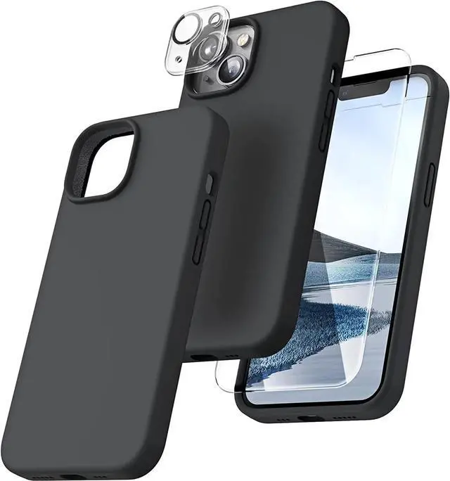 Alt view image 2 of 7 - Entronix Bundle Compatible with iPhone 13 - Liquid Silicone Case, 1 Clear Screen Protector & 1 Camera Lens Protector