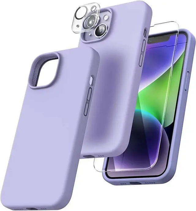 Alt view image 4 of 7 - Entronix Bundle Compatible with iPhone 14 - Liquid Silicone Case, 1 Clear Screen Protector & 1 Camera Lens Protector