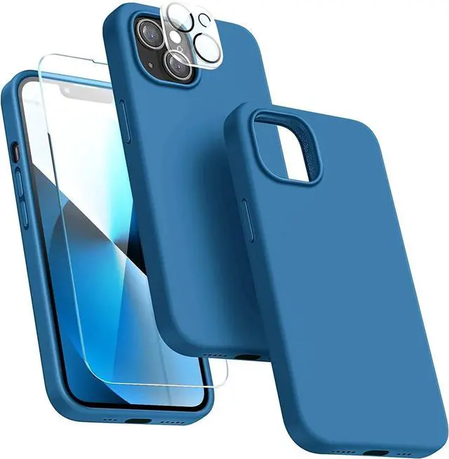 Alt view image 7 of 7 - Entronix Bundle Compatible with iPhone 14 - Liquid Silicone Case, 1 Clear Screen Protector & 1 Camera Lens Protector