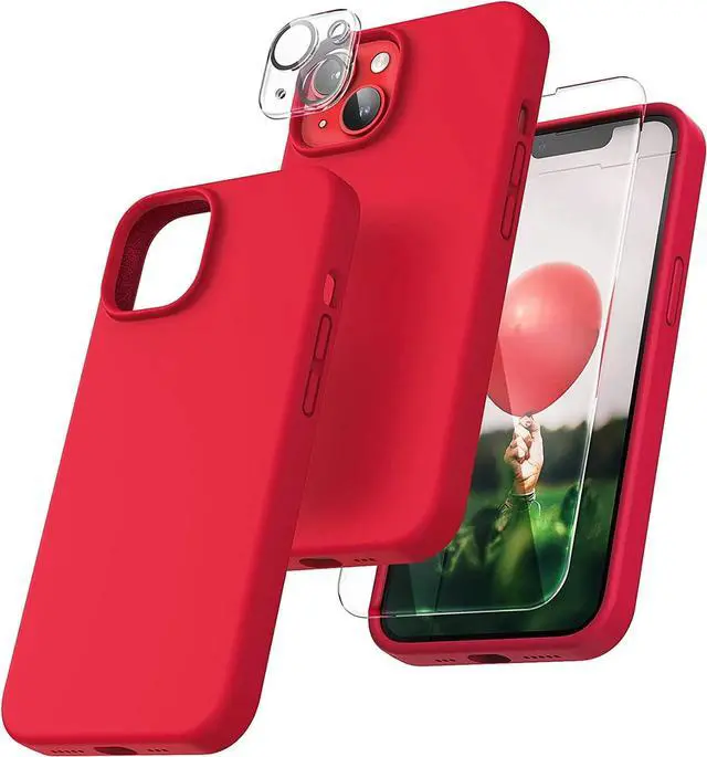Alt view image 5 of 7 - Entronix Bundle Compatible with iPhone 14 - Liquid Silicone Case, 1 Clear Screen Protector & 1 Camera Lens Protector