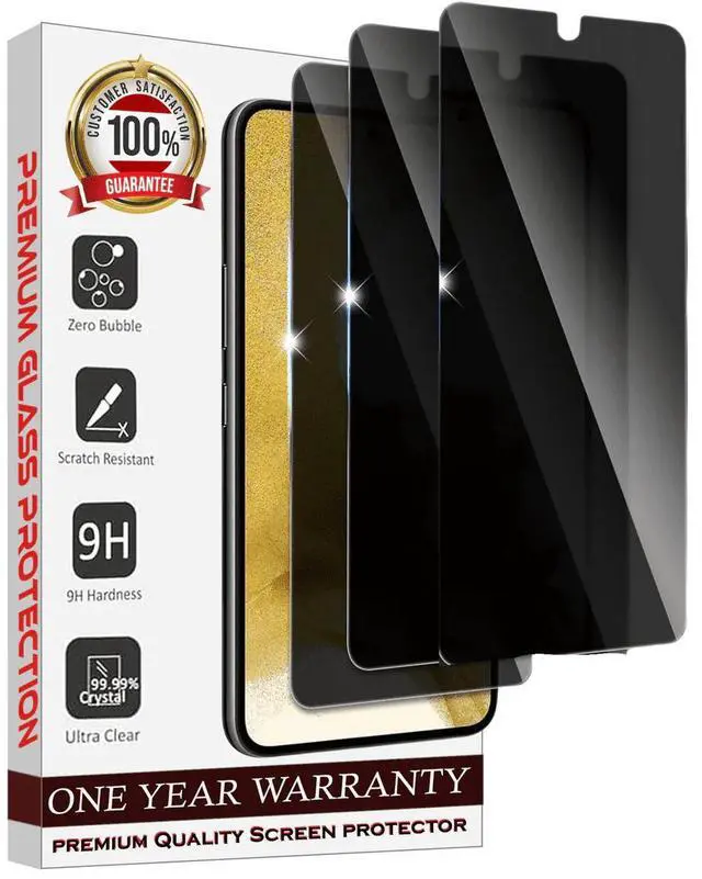 Main image of Entronix Case Privacy Screen Protector for Galaxy S22 Ultra Protector, Pack of 3 with Support Fingerprint ID Anti-Spy Tempered Film