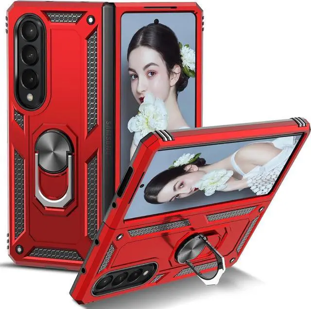 Alt view image 4 of 7 - Entronix Galaxy Z Fold 4 Case - Guard Ring Holder, Dual Layer Protection