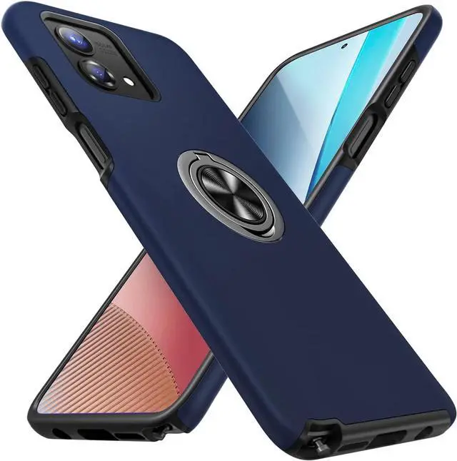Alt view image 3 of 7 - Entronix Case Designed for Moto G Power 2024 Heavy Duty Case with Built-in Kickstand, Dual Layer Protection Rotating Holder Ring, Sturdy Case