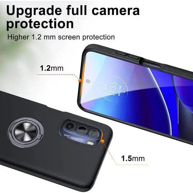 Alt view image 7 of 7 - Entronix Case Designed for Moto G Power 2024 Heavy Duty Case with Built-in Kickstand, Dual Layer Protection Rotating Holder Ring, Sturdy Case