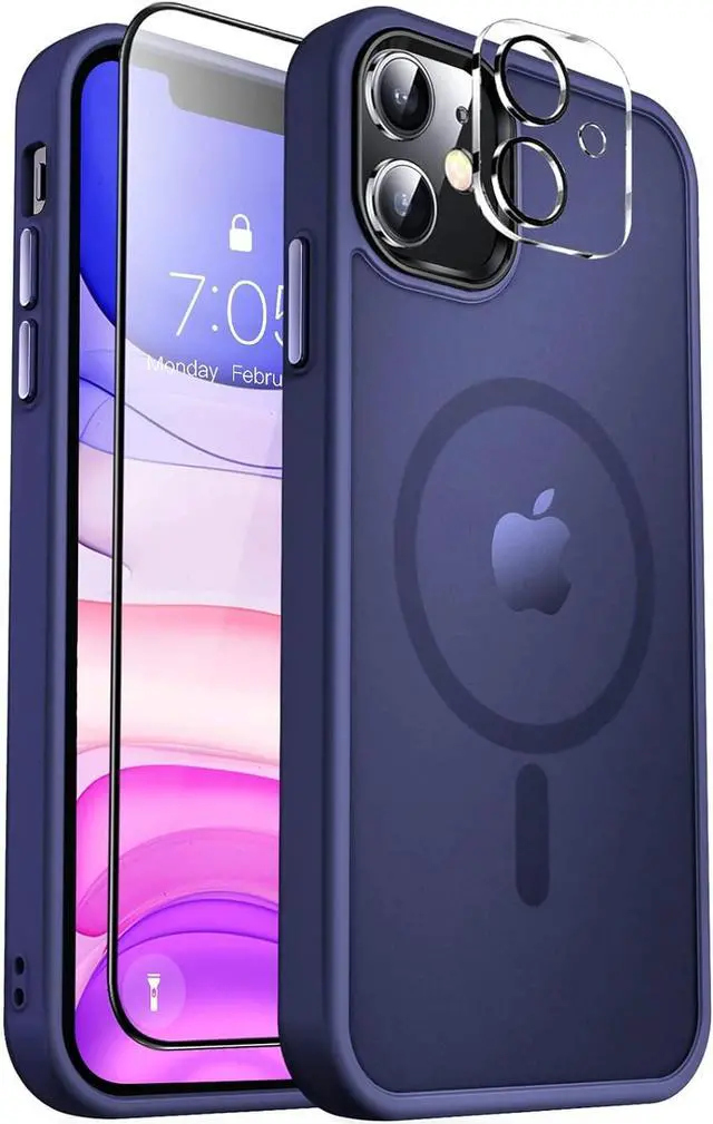 Alt view image 3 of 7 - Entronix iPhone 12 3-in-1 Bundle - [Magnetic] Translucent Matte Case, 1 Clear Screen Protector & 1 Camera Lens Protector,