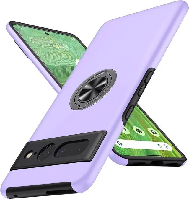 Alt view image 4 of 7 - Entronix Case Designed for Pixel 7 Pro Heavy Duty with Built-in Kickstand, Dual Layer Protection Rotating Holder Ring, Sturdy Case