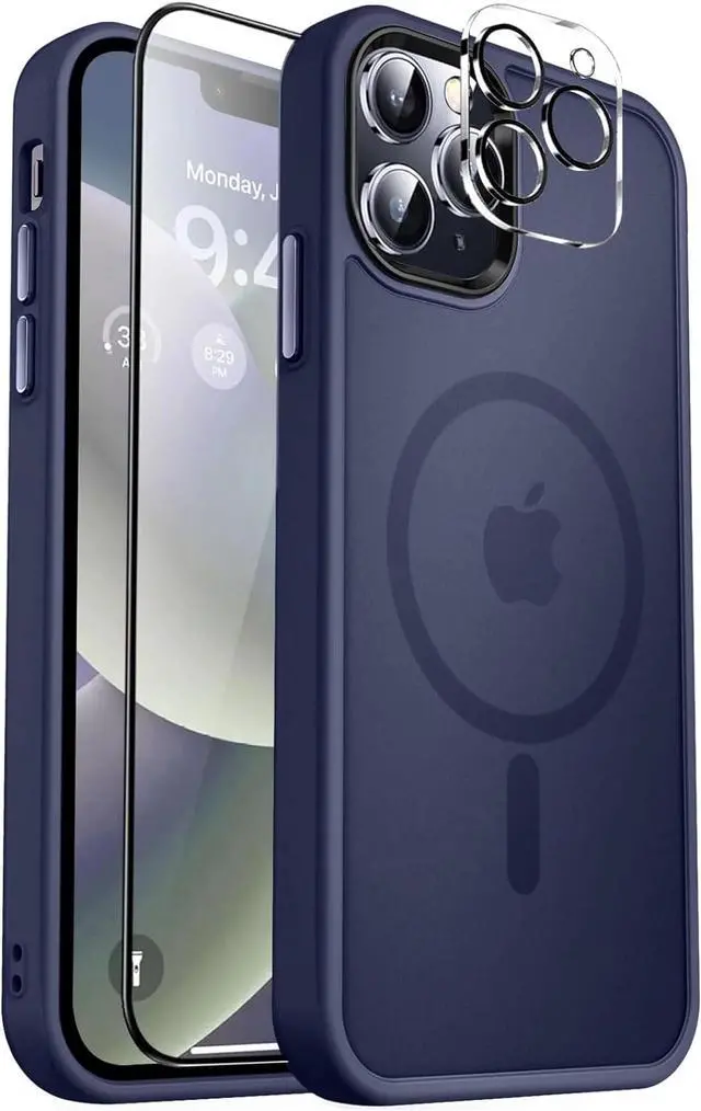Alt view image 3 of 7 - Entronix iPhone 13 Pro 3-in-1 Bundle - [Magnetic] Translucent Matte Case, 1 Clear Screen Protector & 1 Camera Lens Protector,