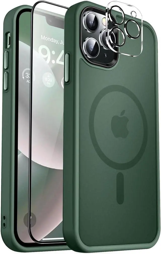 Main image of Entronix iPhone 13 Pro 3-in-1 Bundle - [Magnetic] Translucent Matte Case, 1 Clear Screen Protector & 1 Camera Lens Protector,