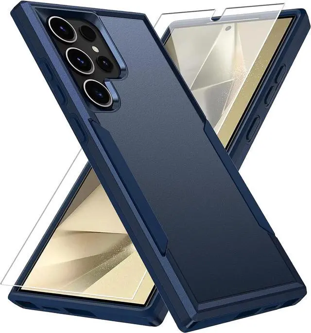 Main image of Entronix Bundle Compatible with Galaxy S24 Ultra - Soft-Touch Dual-Layer Case & 1 Clear Screen Protector