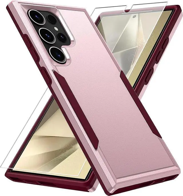 Alt view image 3 of 7 - Entronix Bundle Compatible with Galaxy S24 Ultra - Soft-Touch Dual-Layer Case & 1 Clear Screen Protector