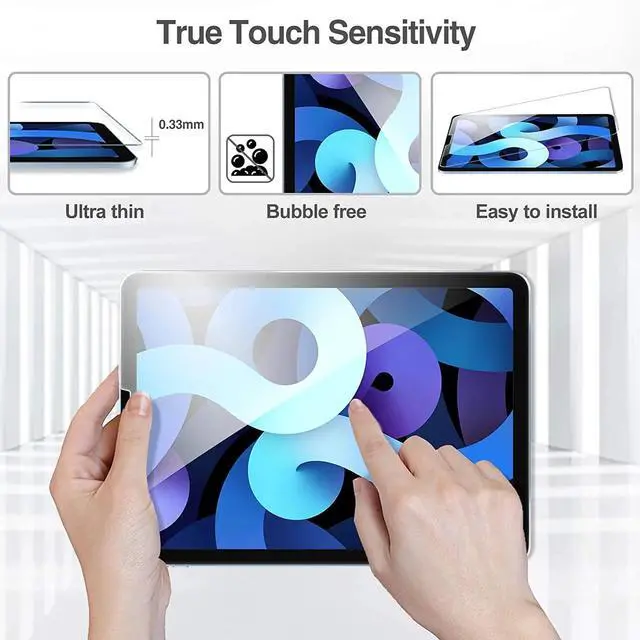 Alt view image 7 of 7 - Entronix Clear Screen Protector Compatible with iPad Air M2 11" (6th Gen, 2024) - 2-Piece Combo