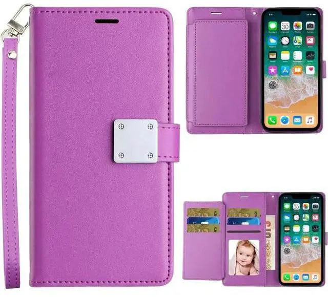 Alt view image 4 of 7 - Entronix Case Compatible with iPhone 16E - Foldable Leather Wallet, Card Holder & Lanyard