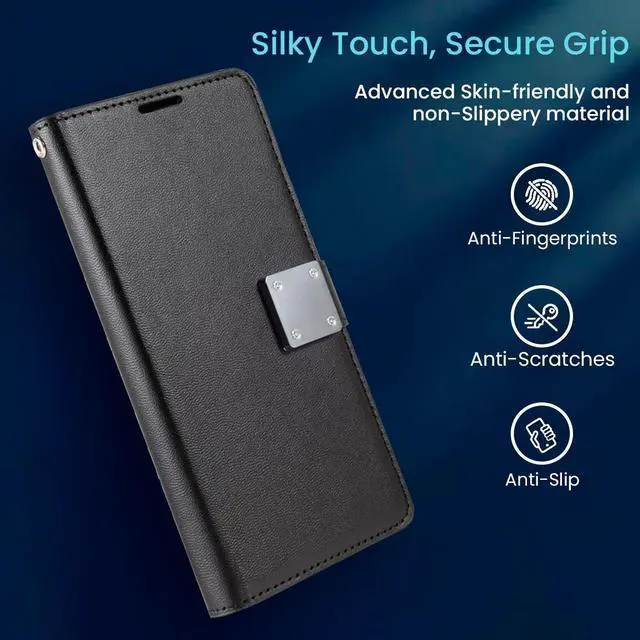 Alt view image 7 of 7 - Entronix Case Compatible with iPhone 16E - Foldable Leather Wallet, Card Holder & Lanyard