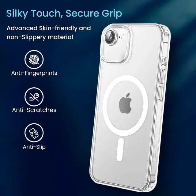 Alt view image 4 of 6 - Entronix [Magnetic] Case Compatible with iPhone 16E - [Hard Back] Glitter Clear