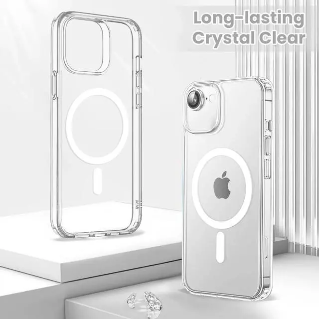 Alt view image 5 of 6 - Entronix [Magnetic] Case Compatible with iPhone 16E - [Hard Back] Glitter Clear
