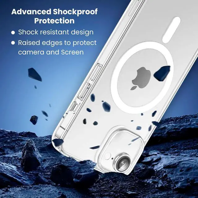 Alt view image 3 of 6 - Entronix [Magnetic] Case Compatible with iPhone 16E - [Hard Back] Glitter Clear