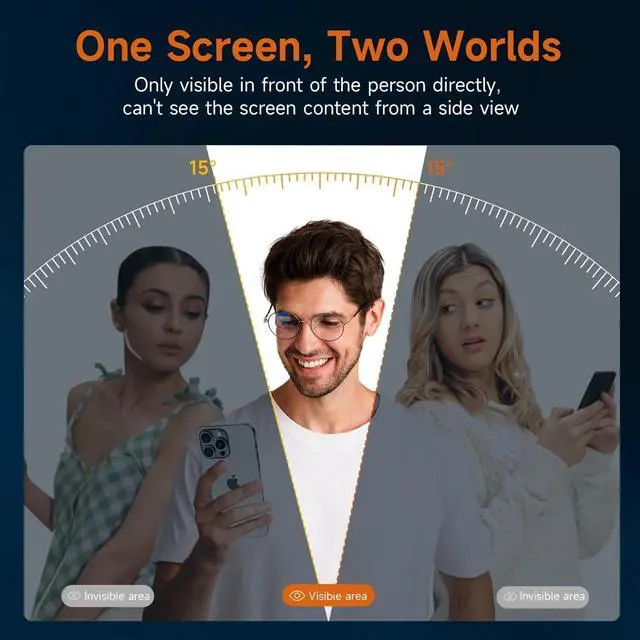 Alt view image 4 of 6 - Entronix Anti-Spy Privacy Screen Protector Compatible with iPhone 16E - 2-Piece Combo