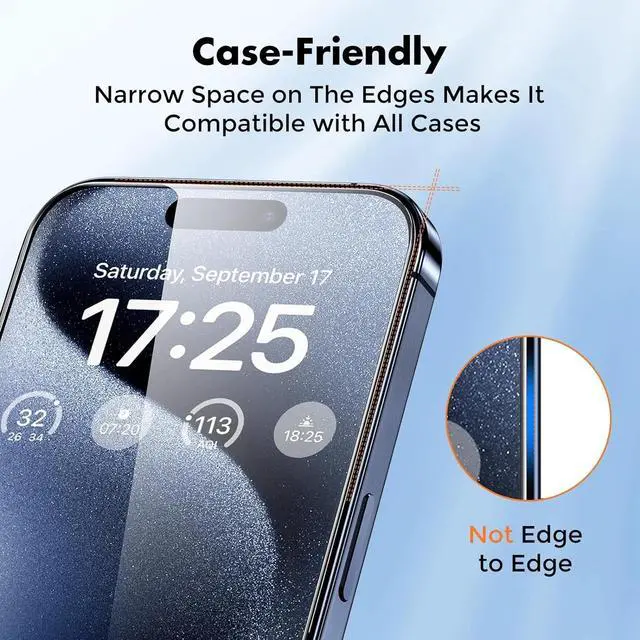 Alt view image 6 of 6 - Entronix Anti-Spy Privacy Screen Protector Compatible with iPhone 16E - 2-Piece Combo
